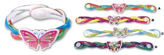 Obrázek z Náramek pletený motýli, plast 20cm, 4druhy (48) 
